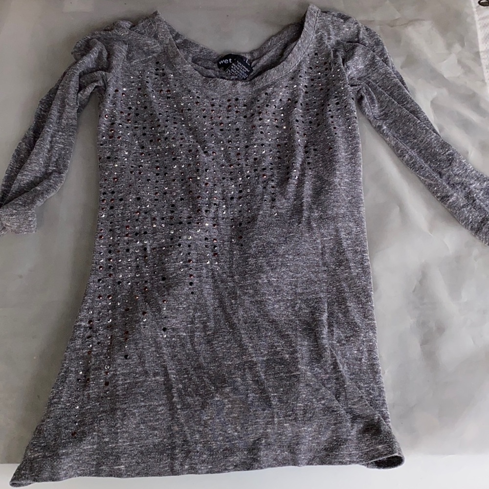 Sequin half sleeve shirt